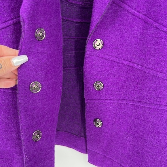 𝅺Pinehurst Wool Blend Purple Snap Button Blazer SZ L - Picture 6 of 13